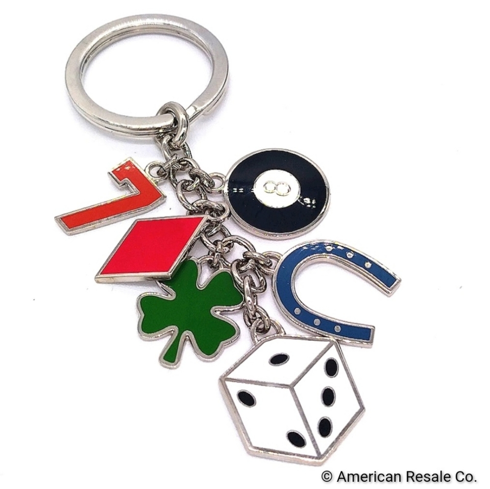 COACH Vintage Lucky Charms Enamel Keychain Fob Multi Purse Charm Unisex